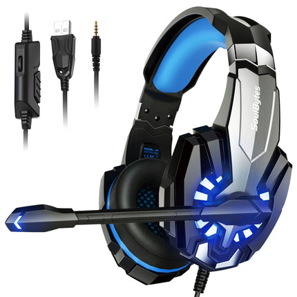 SAMA - S9 Wired Gaming Headset – 3.5mm Plug, Mic, Luminous for PS4/PC