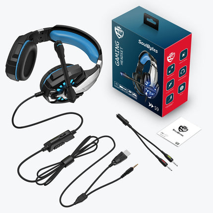 SAMA - S9 Wired Gaming Headset – 3.5mm Plug, Mic, Luminous for PS4/PC