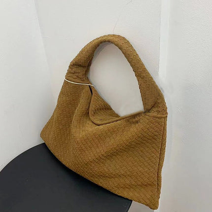 SAMA - Suede Woven Tote Bag – Large Capacity Shoulder Handbag