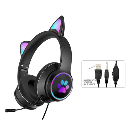 SAMA - AKZ-022 Cat Ear Gaming Headset – RGB Wired Headphones with Mic