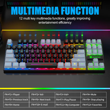 SAMA - 87-Key LED Gaming Keyboard – USB Wired Mechanical Hand fee