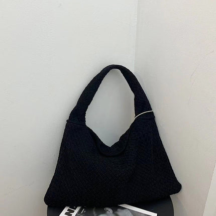 SAMA - Suede Woven Tote Bag – Large Capacity Shoulder Handbag