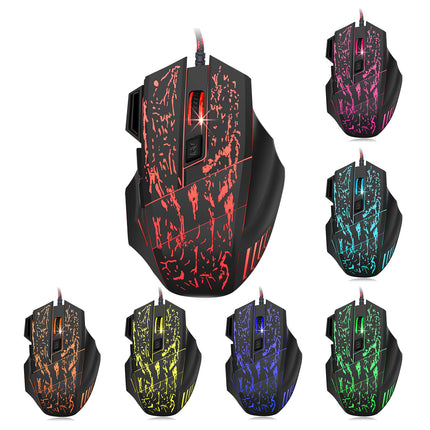 SAMA - HXSJ 7D Gaming Mouse – 3200DPI RGB Wired USB Mouse with Fire Key