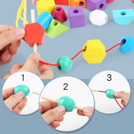 SAMA - Wooden 5-Column Bead Puzzle – Sensory Blocks (Age 3+)