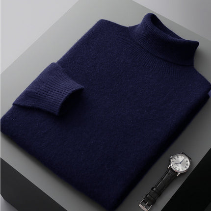 SAMA Men’s High Collar Knit Sweater – Autumn Winter Pullover