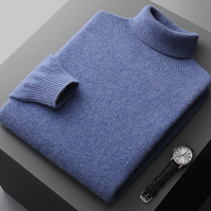 SAMA Men’s High Collar Knit Sweater – Autumn Winter Pullover