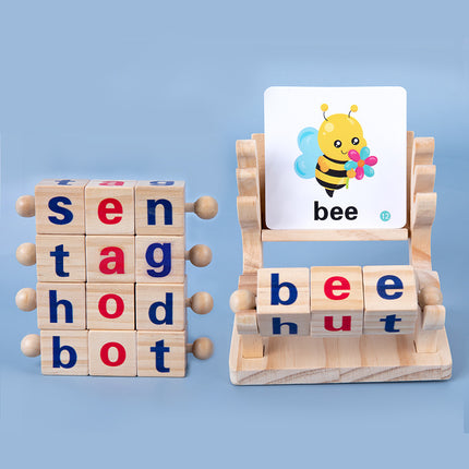 SAMA - Wooden Letter Cube Spelling Puzzle – Early Learning (4–6)