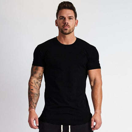 SAMA MuscleFit Men’s Gym T-Shirt – Cotton Slim Fit Bodybuilding Tee
