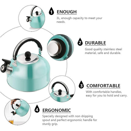SAMA 3L Stainless Steel Whistling Kettle for Gas – Comfortable Handle