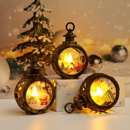 SAMA - LED Christmas Mini Lantern Decoration with Snow Globe Effect