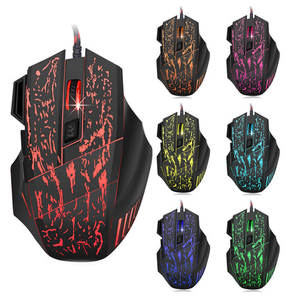 SAMA - HXSJ 7D Gaming Mouse – 3200DPI RGB Wired USB Mouse with Fire Key