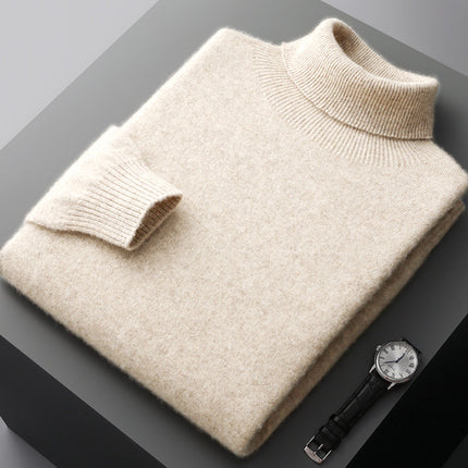 SAMA Men’s High Collar Knit Sweater – Autumn Winter Pullover