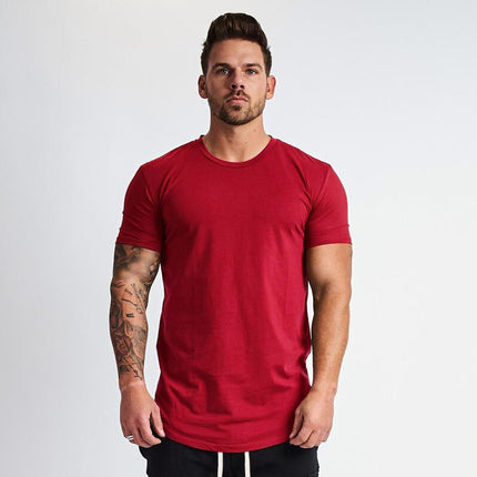 SAMA MuscleFit Men’s Gym T-Shirt – Cotton Slim Fit Bodybuilding Tee