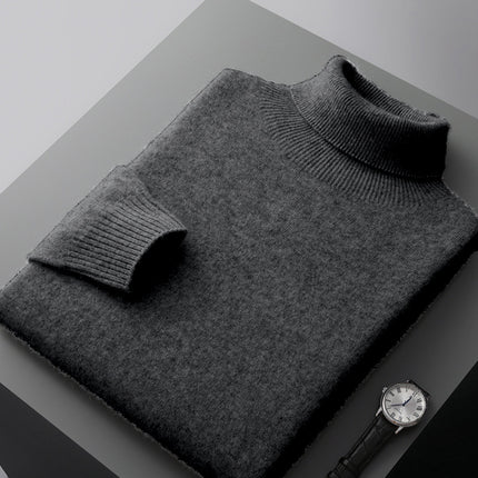 SAMA Men’s High Collar Knit Sweater – Autumn Winter Pullover
