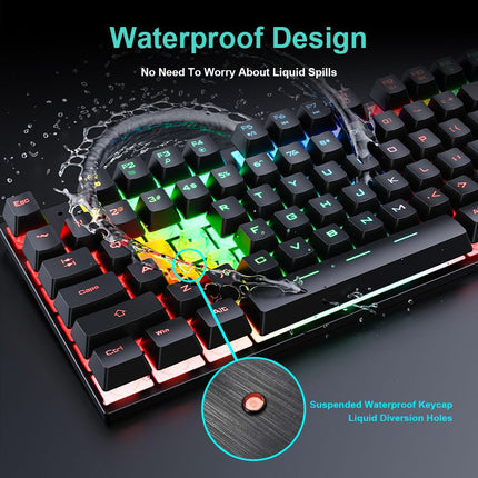SAMA - AN-300 Wired Gaming Keyboard & Mouse Set – Rainbow Backlit USB
