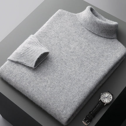 SAMA Men’s High Collar Knit Sweater – Autumn Winter Pullover