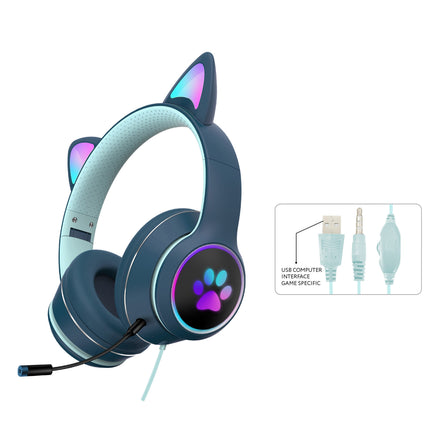 SAMA - AKZ-022 Cat Ear Gaming Headset – RGB Wired Headphones with Mic