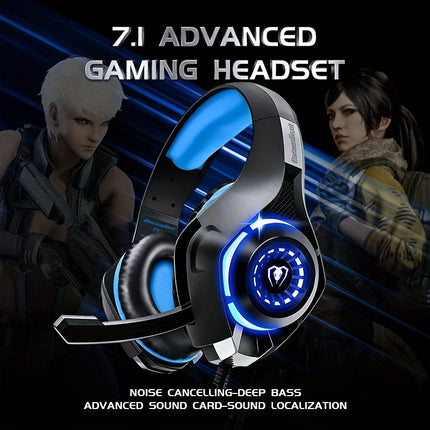 SAMA - RGB Wired Gaming Headset – 7.1mm Plug, Mic, Leather Earmuffs