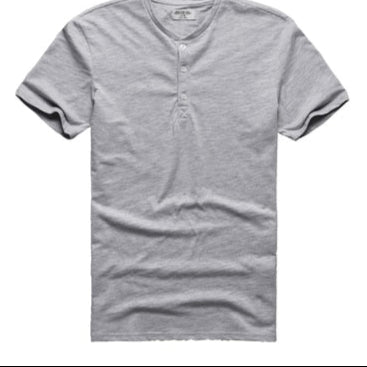 SAMA Men’s Bamboo Cotton T-Shirt – Slim Henry Collar Summer Tee