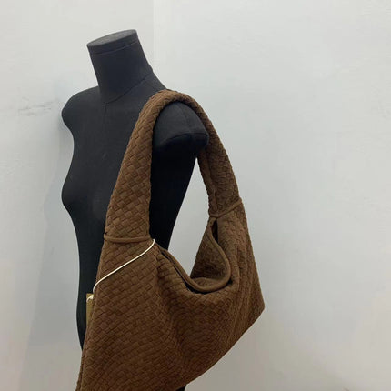 SAMA - Suede Woven Tote Bag – Large Capacity Shoulder Handbag
