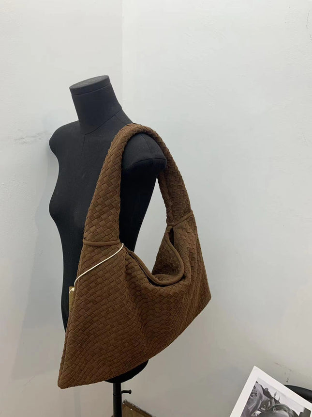 SAMA - Suede Woven Tote Bag – Large Capacity Shoulder Handbag