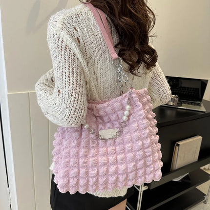 SAMA - Bubble Textured Tote Bag – Stylish Cotton Shoulder Purse