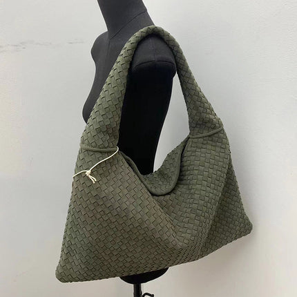 SAMA - Suede Woven Tote Bag – Large Capacity Shoulder Handbag