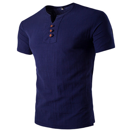 SAMA Men’s Pure Hemp Summer T-Shirt – Casual Linen O-Neck Tee
