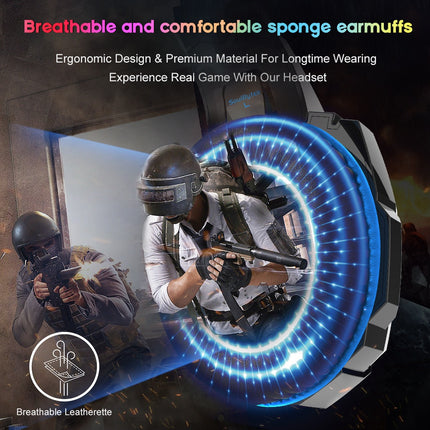SAMA - S9 Wired Gaming Headset – 3.5mm Plug, Mic, Luminous for PS4/PC