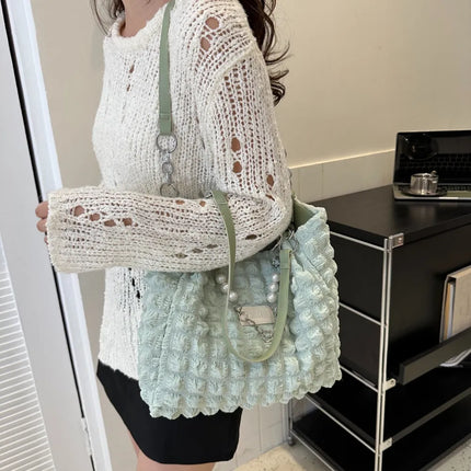 SAMA - Bubble Textured Tote Bag – Stylish Cotton Shoulder Purse