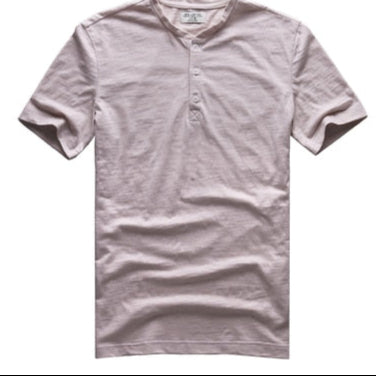 SAMA Men’s Bamboo Cotton T-Shirt – Slim Henry Collar Summer Tee