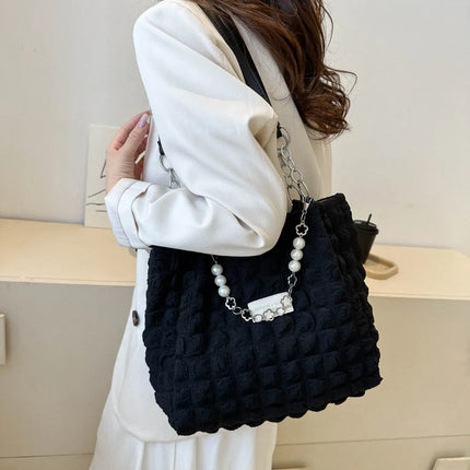 SAMA - Bubble Textured Tote Bag – Stylish Cotton Shoulder Purse