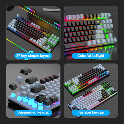 SAMA - 87-Key LED Gaming Keyboard – USB Wired Mechanical Hand fee