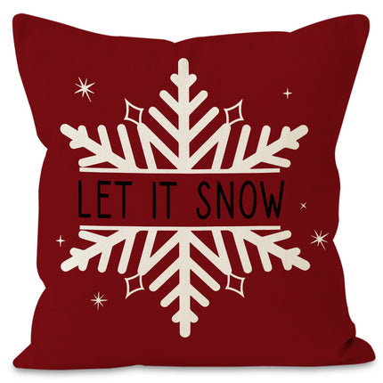 SAMA - Christmas Tree & Snowflake Pillow Cover 45x45cm Linen Decor