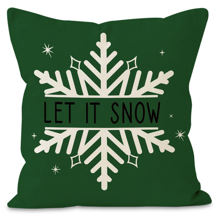 SAMA - Christmas Tree & Snowflake Pillow Cover 45x45cm Linen Decor