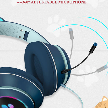 SAMA - AKZ-022 Cat Ear Gaming Headset – RGB Wired Headphones with Mic