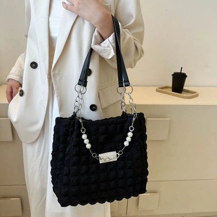 SAMA - Bubble Textured Tote Bag – Stylish Cotton Shoulder Purse