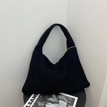 SAMA - Suede Woven Tote Bag – Large Capacity Shoulder Handbag