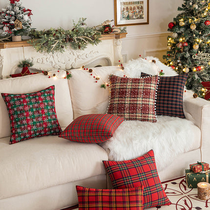 SAMA - Nordic Christmas Plaid Pillow Cover 45x45/30x50cm Cushion Case