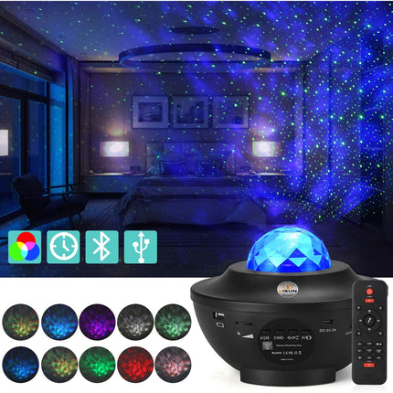 SAMA - Galaxy Starry Night LED Projector with Bluetooth Music & Remote