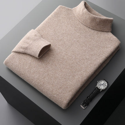 SAMA Men’s High Collar Knit Sweater – Autumn Winter Pullover
