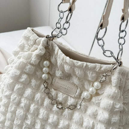 SAMA - Bubble Textured Tote Bag – Stylish Cotton Shoulder Purse