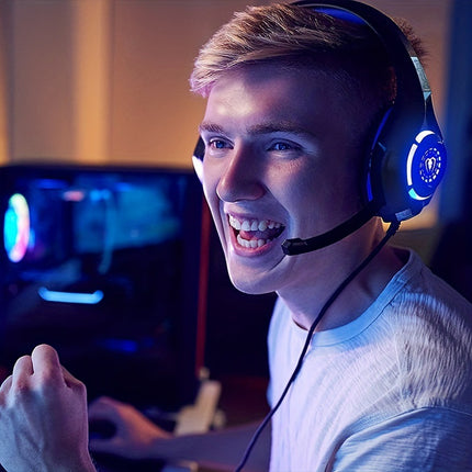 SAMA - RGB Wired Gaming Headset – 7.1mm Plug, Mic, Leather Earmuffs