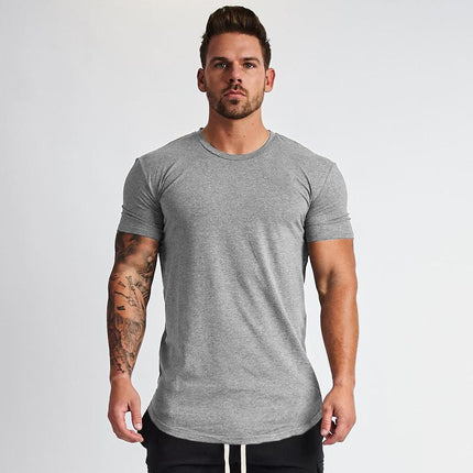 SAMA MuscleFit Men’s Gym T-Shirt – Cotton Slim Fit Bodybuilding Tee