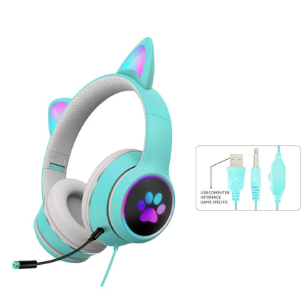 SAMA - AKZ-022 Cat Ear Gaming Headset – RGB Wired Headphones with Mic
