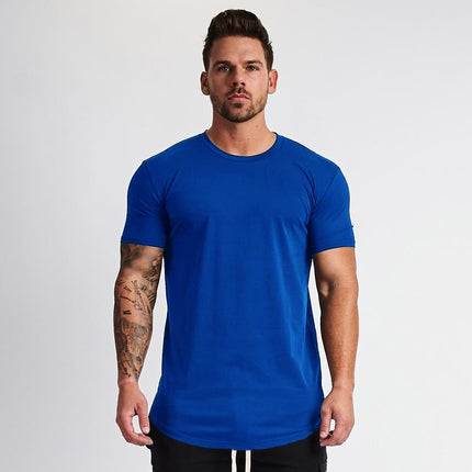 SAMA MuscleFit Men’s Gym T-Shirt – Cotton Slim Fit Bodybuilding Tee