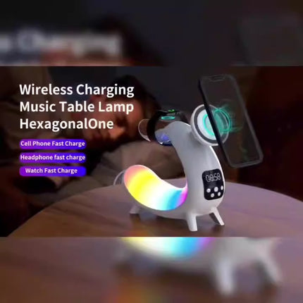 SAMA - 6-in-1 Wireless Charger Power Bank Clock Speaker Night Light Y18