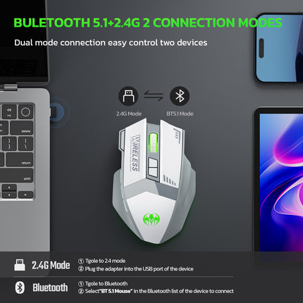 SAMA - GM28B Wireless Gaming Mouse – 4800DPI, RGB, Bluetooth + 2.4G