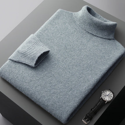 SAMA Men’s High Collar Knit Sweater – Autumn Winter Pullover