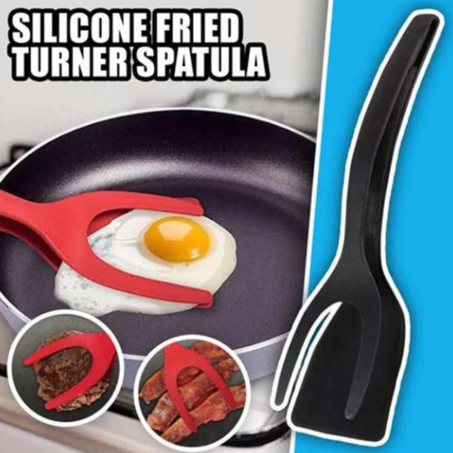 SAMA 2-in-1 nonstick egg spatula tongs, 30.5 cm, PPA, black/red